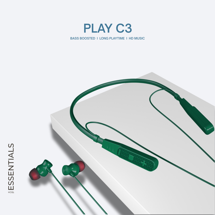 Realfit Tech Essentials PLAY C3 Wireless Neckband Earphones